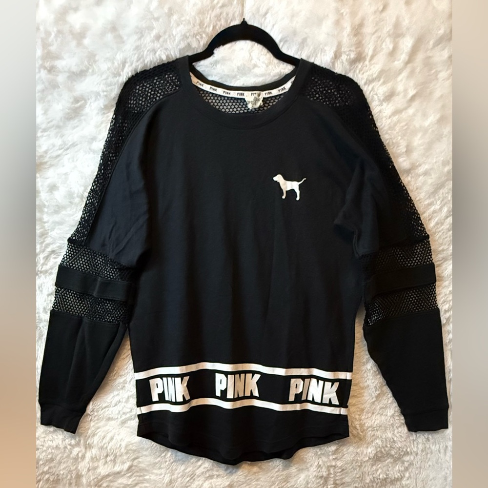 PINK Victoria's Secret Oversized Black Long Sleeve Tee